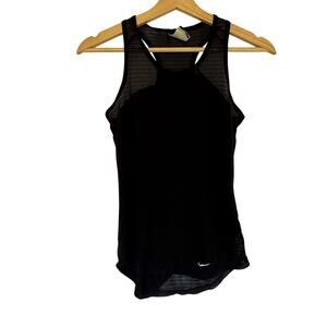 Nike dri-fit black racerback tank top athleisure women's size XS casual mesh